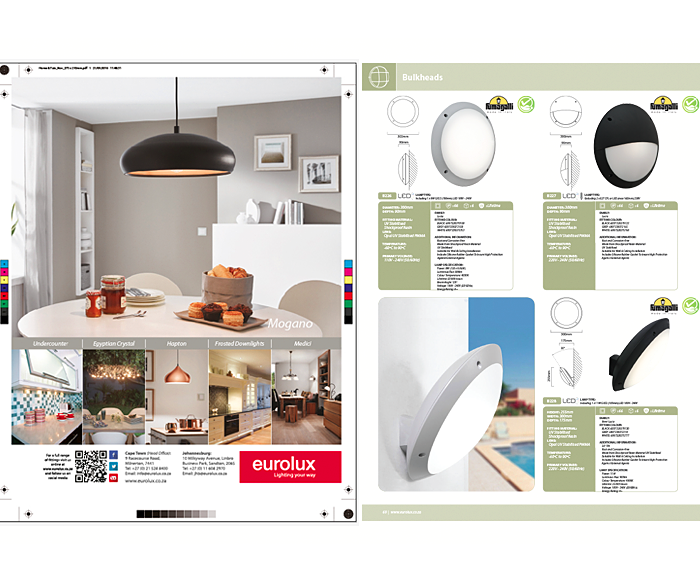 Eurolux Catalogue Advert and Page Design