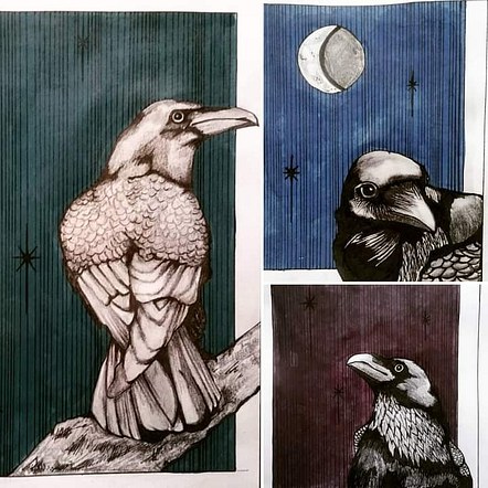 Green Crow, Blue Moon Crow & Purple Watcher