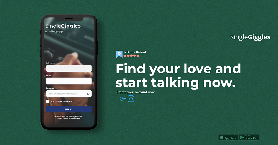Login page for dating app