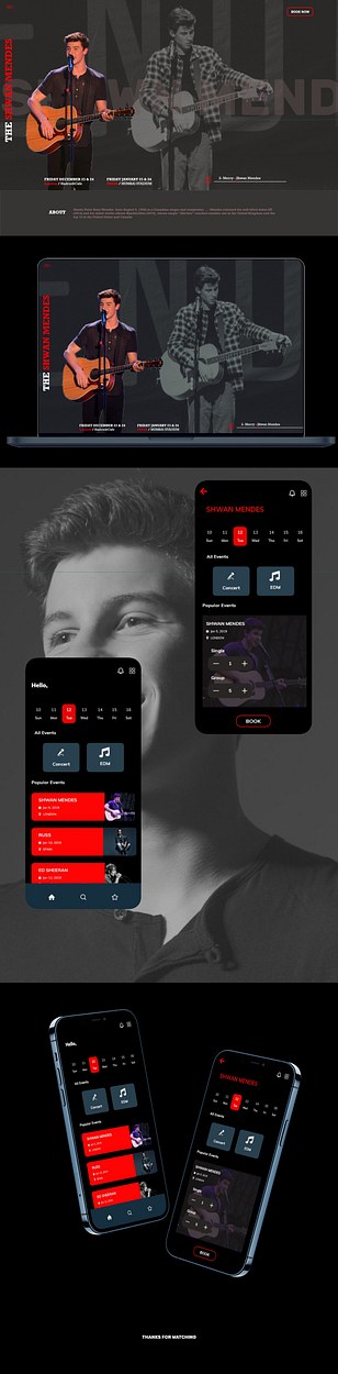 Event landing page and app design