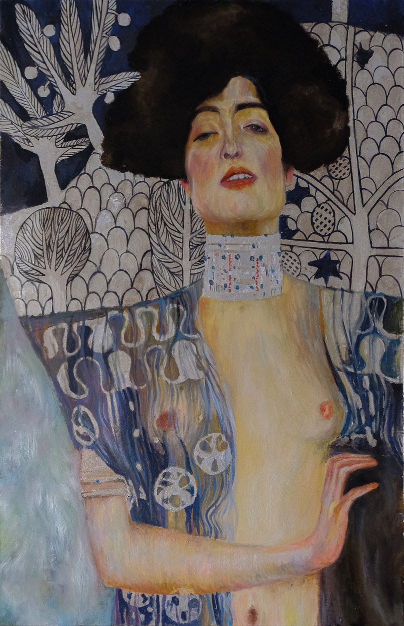 Gustav Klimt ,, Judyta”  w wersji srebrnej 