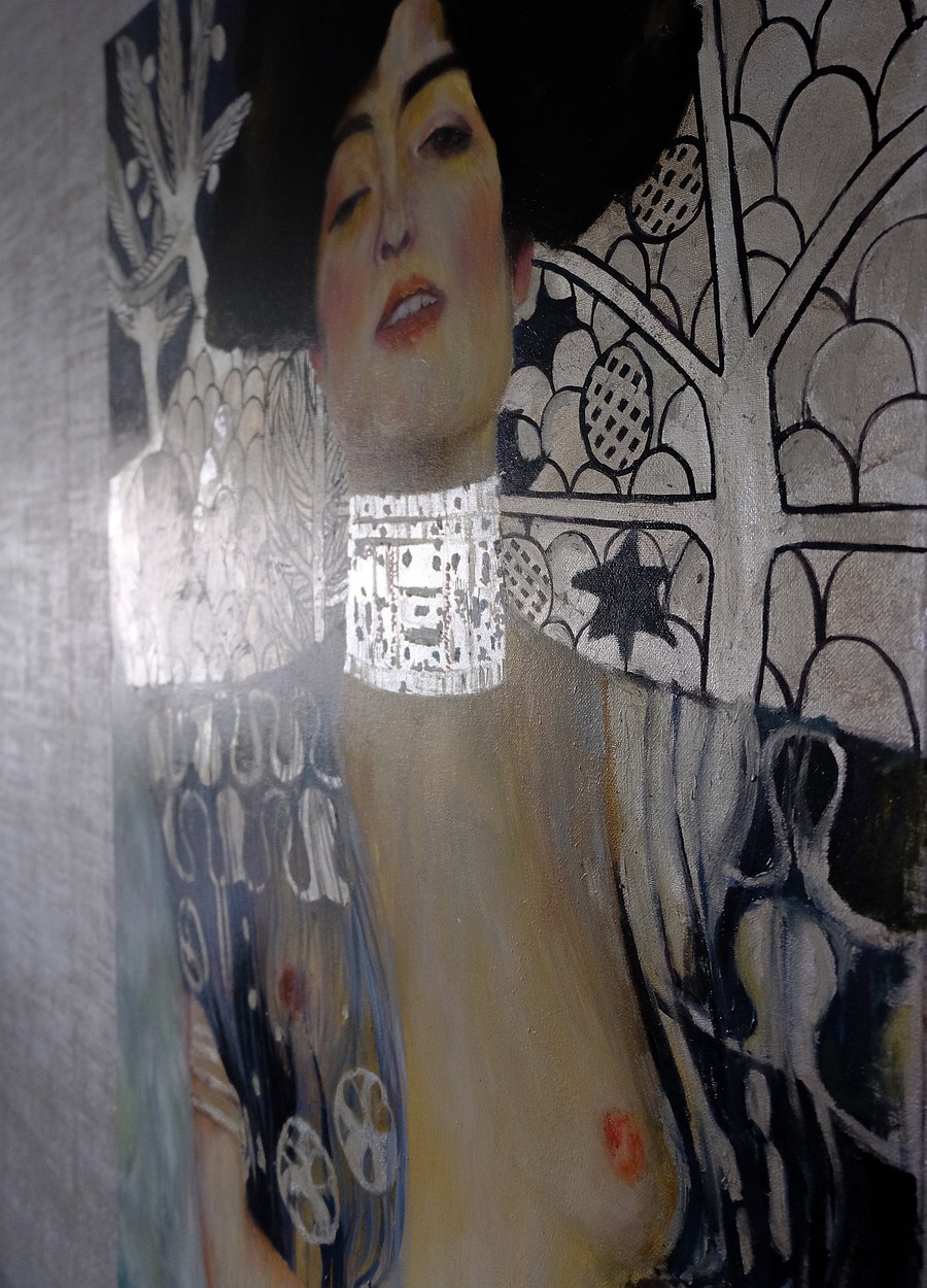 Gustav Klimt ,, Judyta ”  w wersji srebrnej 
