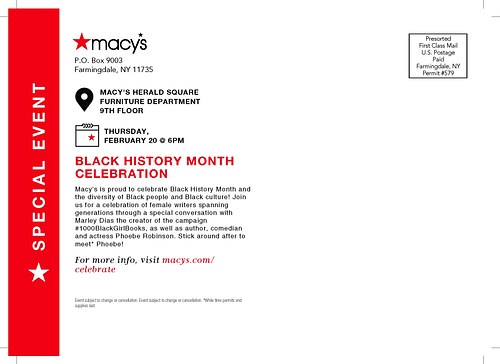 Macy's Black History Month Direct Mailer