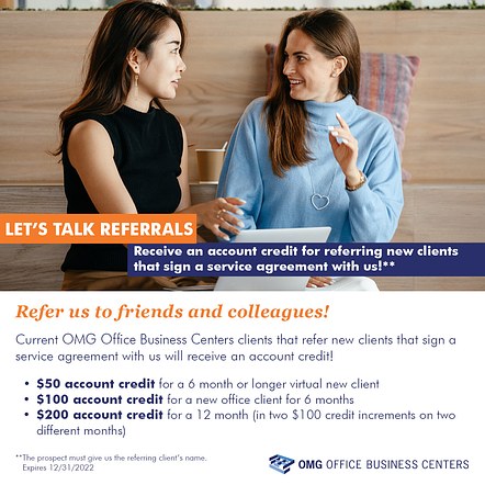Referrals Marketing Graphic - OMG Office Business Centers