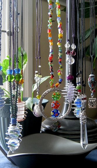  Lynette-vintage marble-crystal pendants