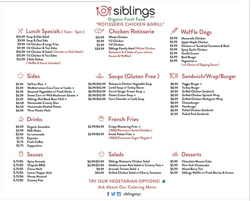 A restaurant menu for inside and front