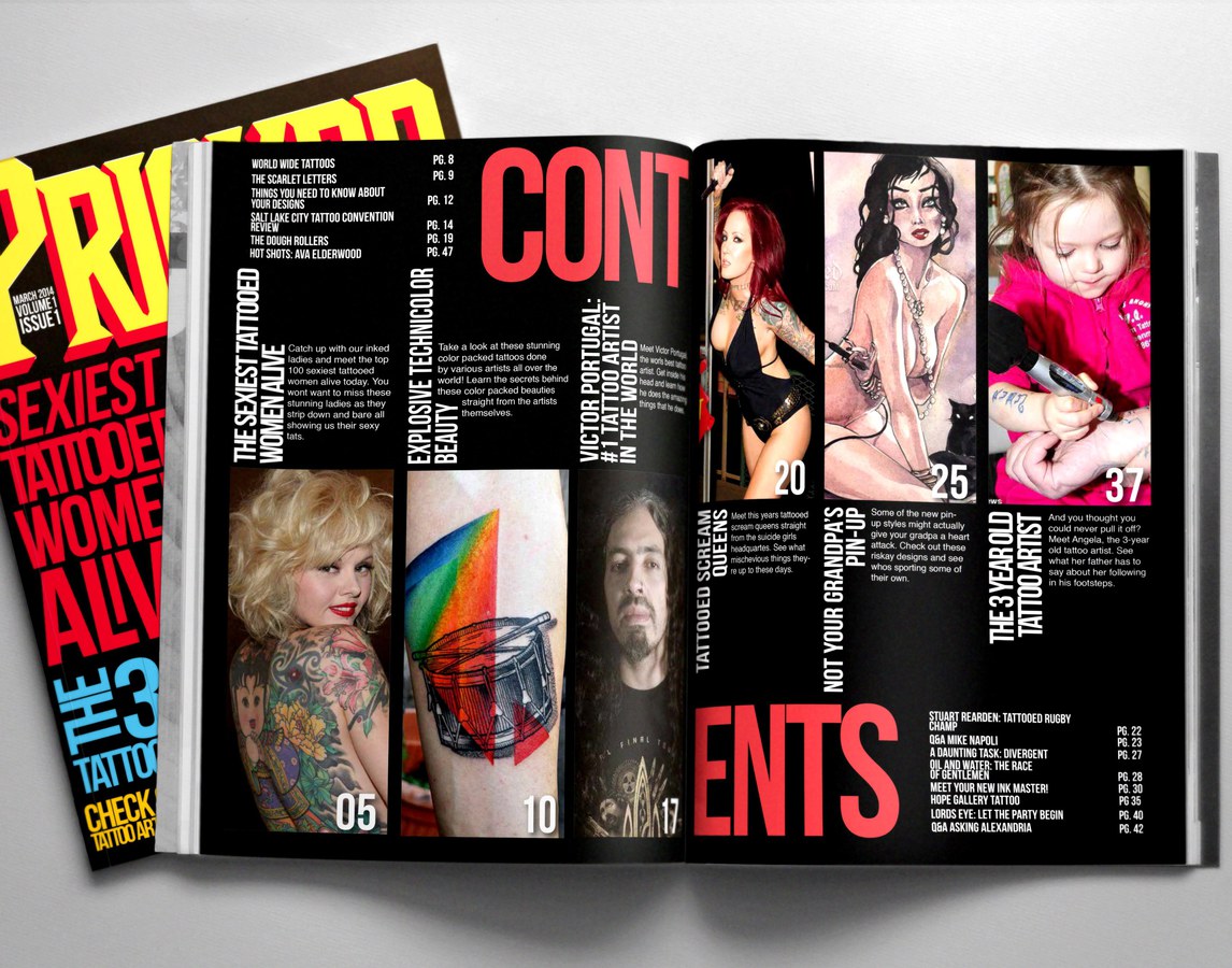 Pricked Tattoo Magazine Contents
