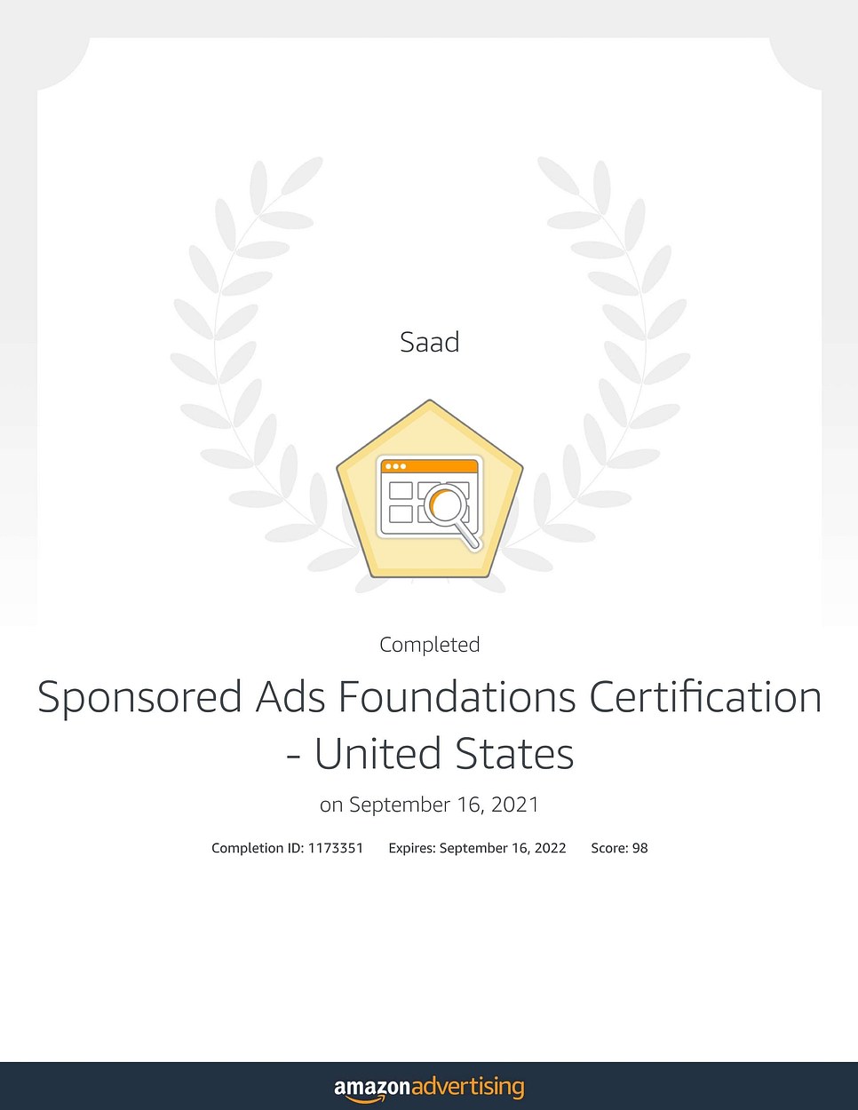 Sponsered Ads Foundations Certifications - United States