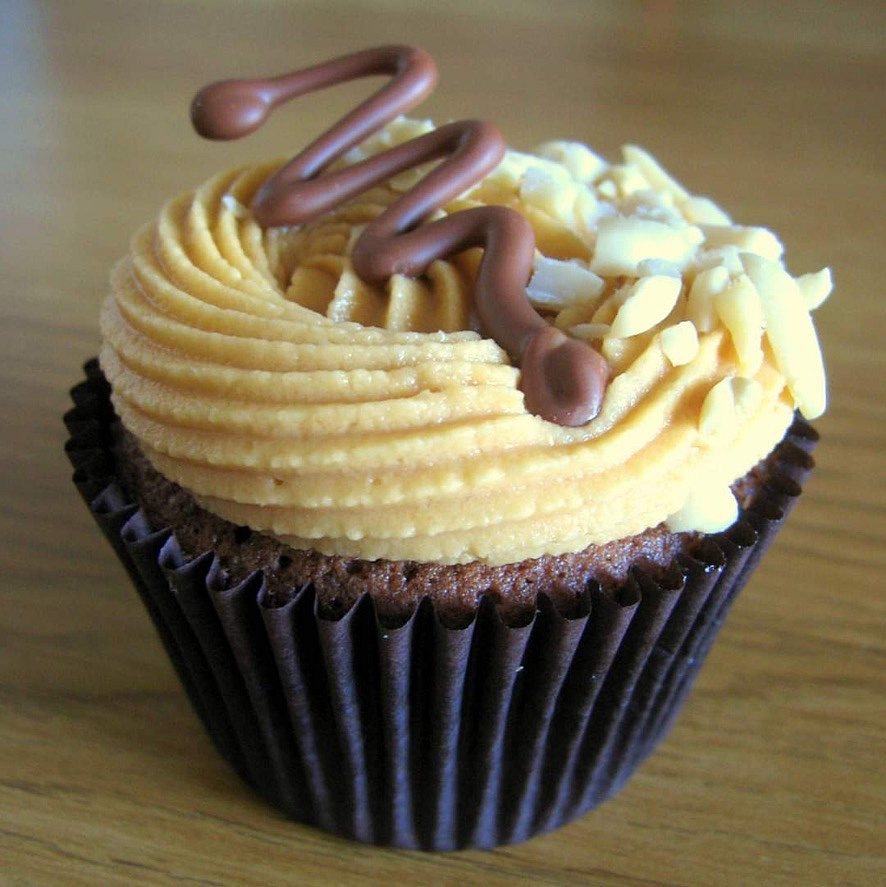 Peanut butter and chocolate cupcake