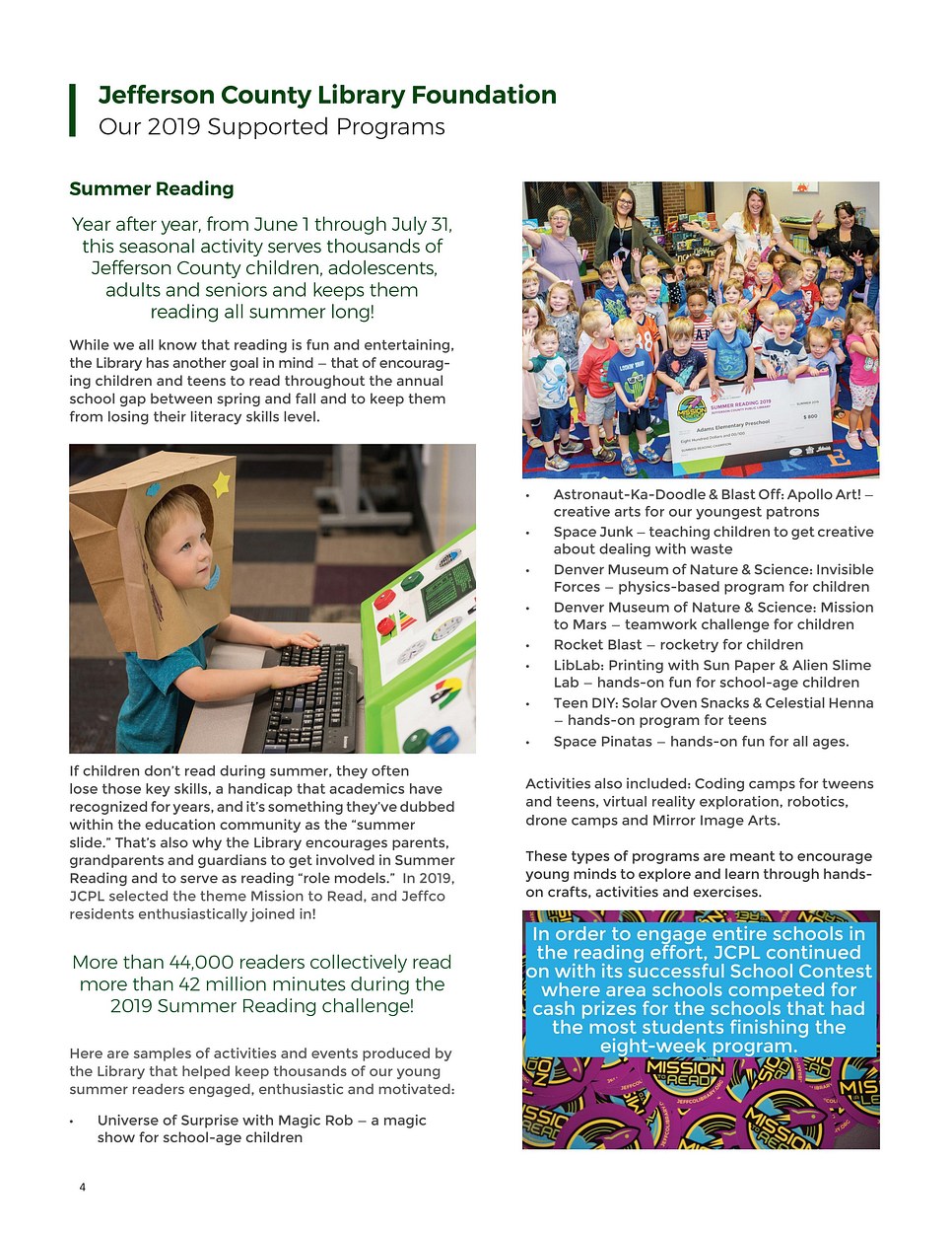Annual Report Sample Page