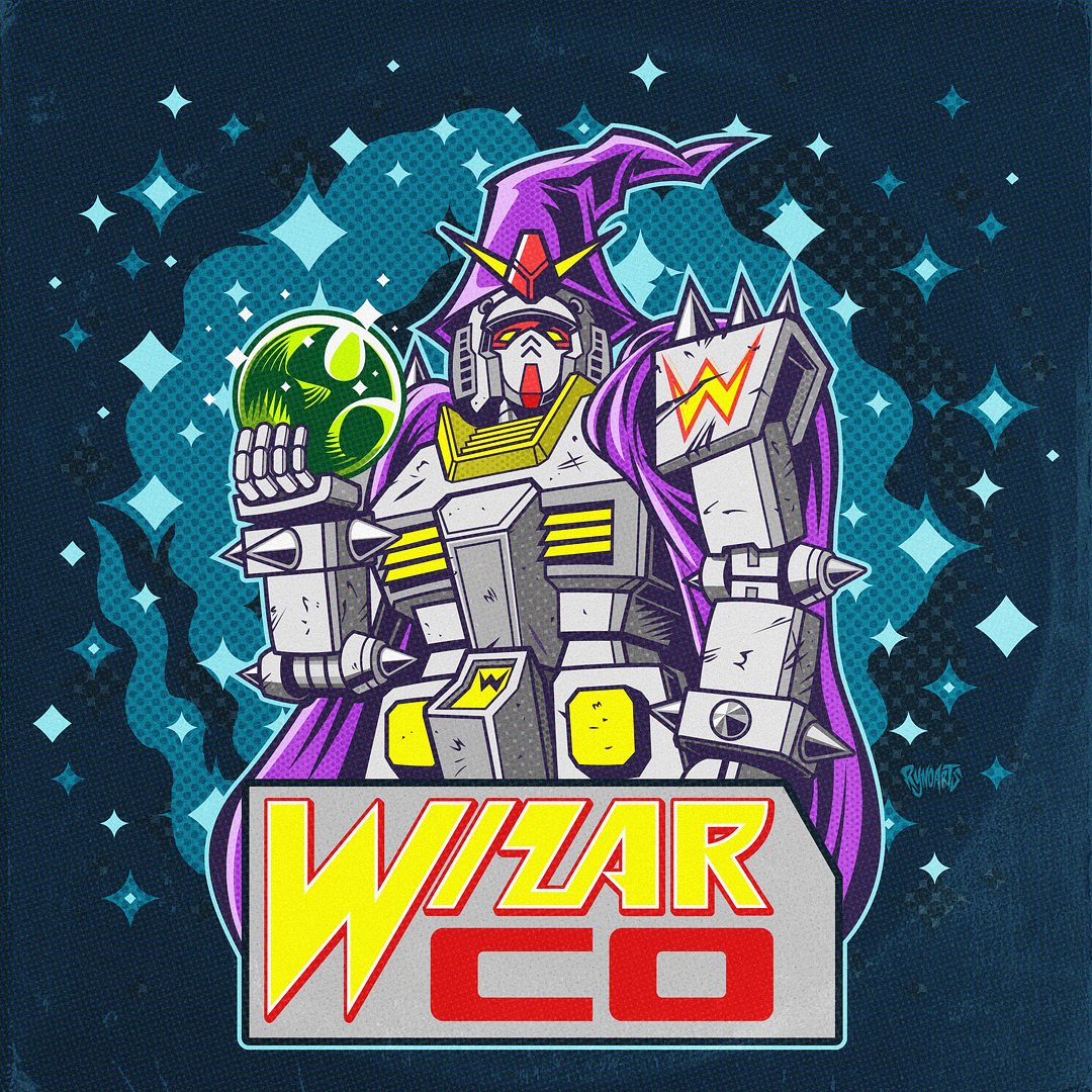 Wizar Co mech logo + illustration