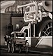 Horse and Carriage, Giant Trumpet Sculpture, Late summer afternoon, Galveston