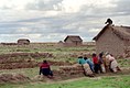 2004 Bolivia Llapallapani, Poopomeer. Het dorpje krijgt elektriciteit