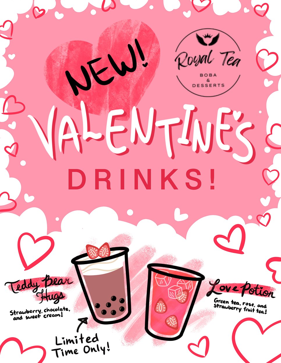 Valentine's Flyer for Royal Tea Cafe