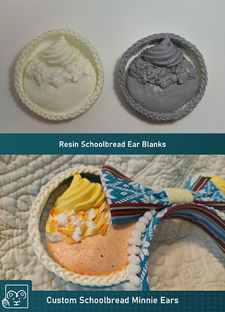 Custom Schoolbread Minnie Ears | Hand Sculpted Cast Resin