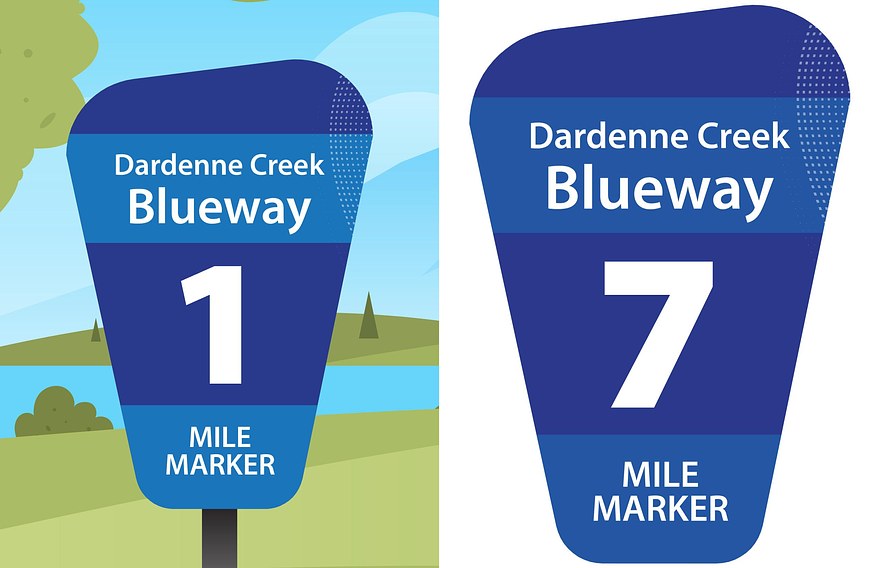Dardenne Creek Signage - Mile Marker