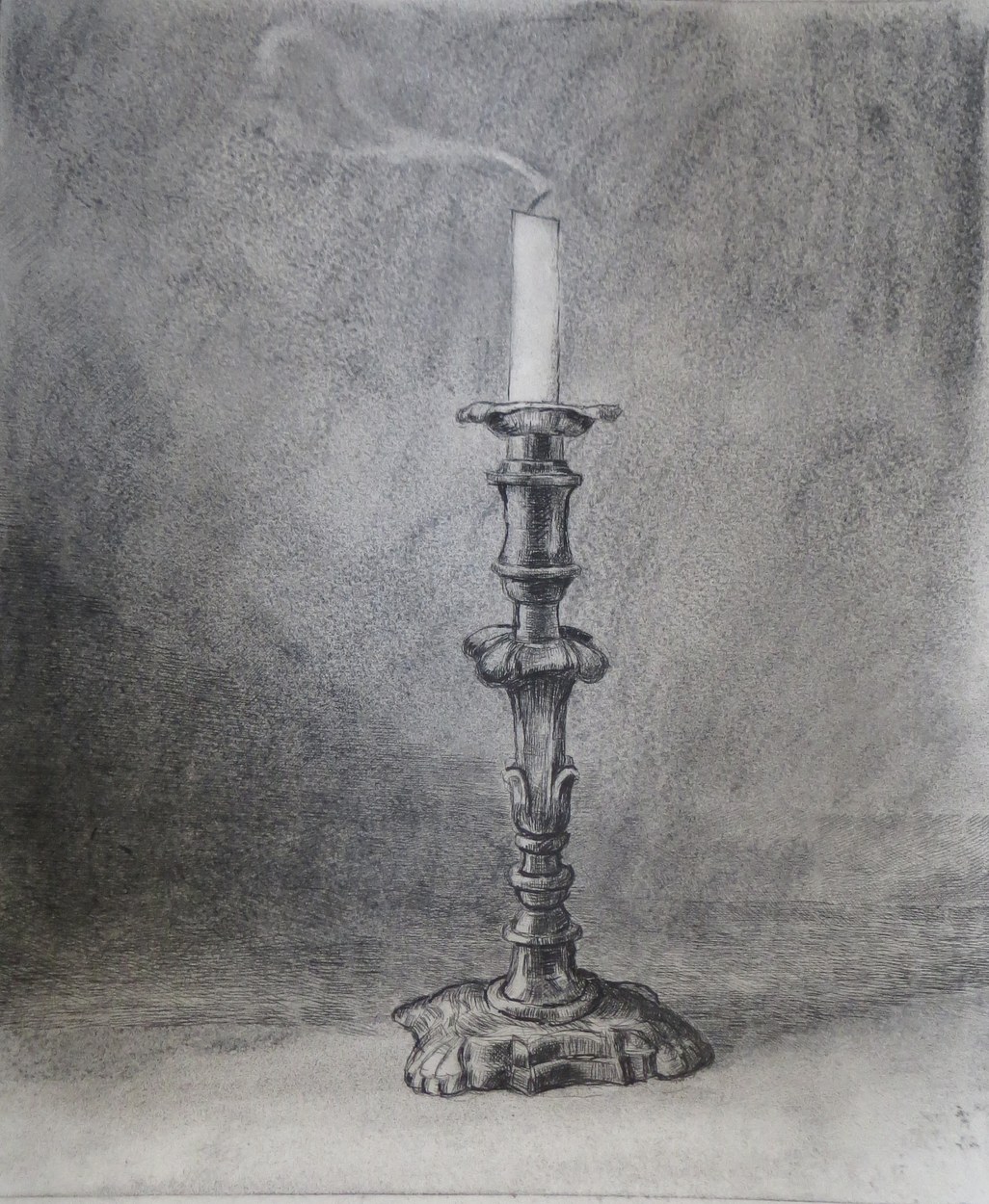 Candlestick, drypoint, image size 25 x 30 cm., edition of 20, £160