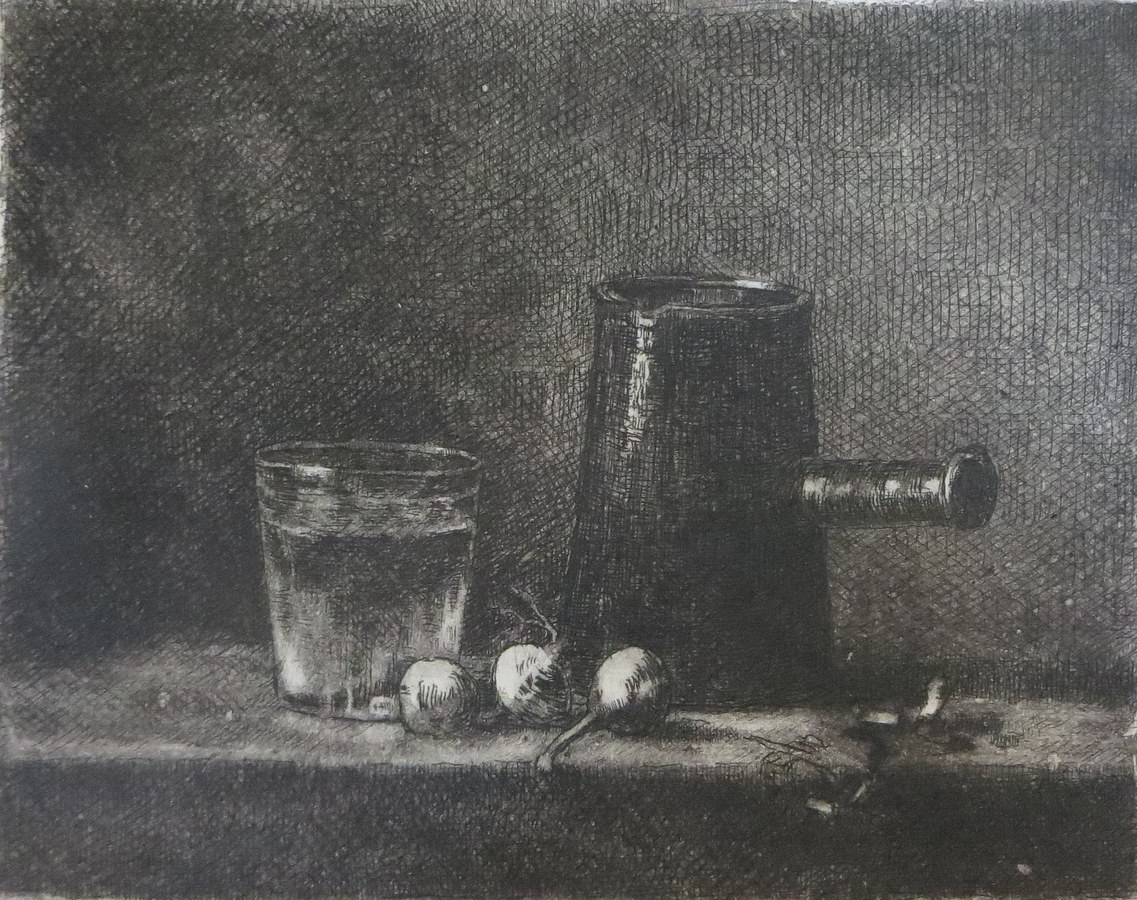After Chardin, etching, image size 25 x 20 cm, edition of 50, $150
