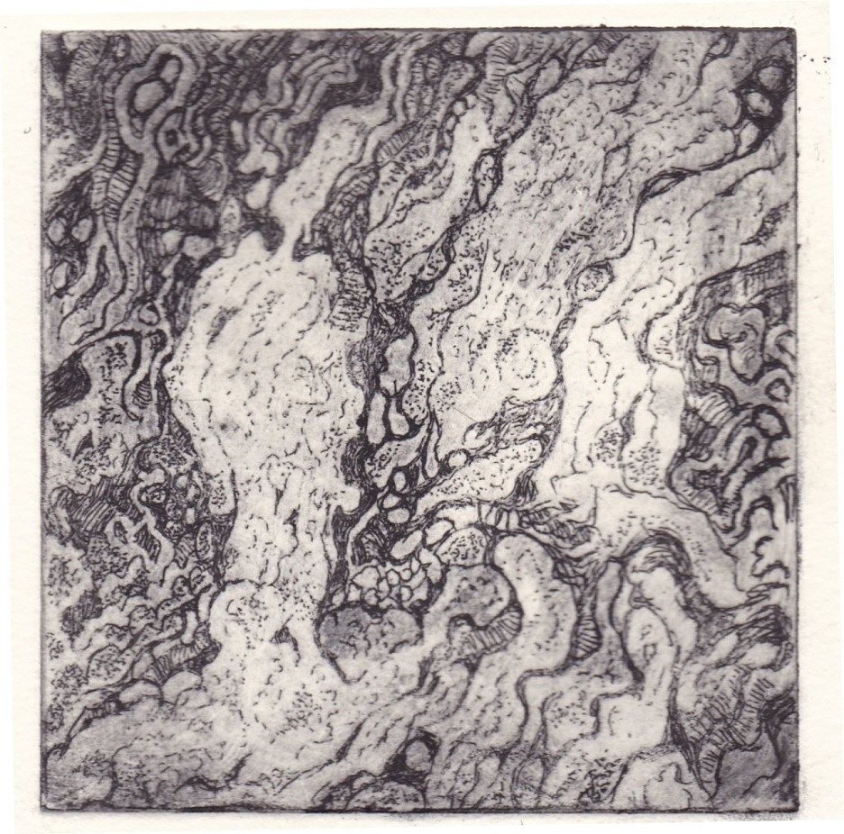 In the Rock, etching. edition of 20, 10 x 10 cm (image), £60