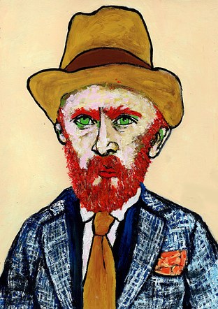 1a-Van Gogh con sombrero ocre.