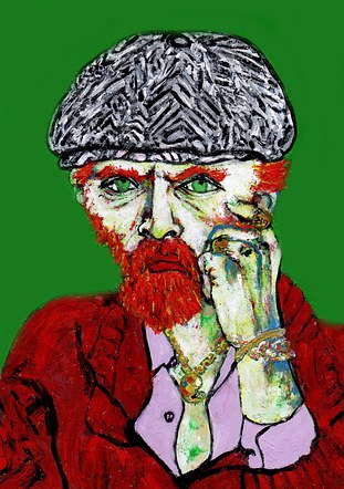 14a-Van Gogh con gorra irlandesa.