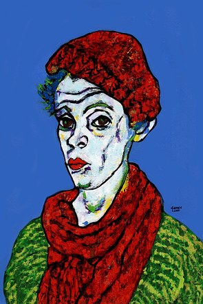 99- Egon Schiele con gorro de lana.