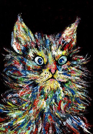 7- Señor gato de angora.  (Sold).