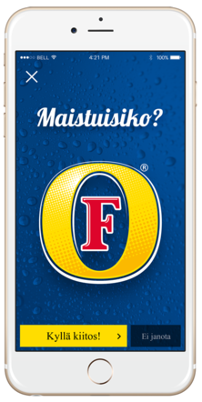 Beer advertisement for Yossa mobile app