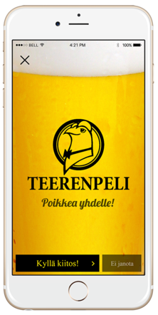 Beer advertisement for Yossa mobile app