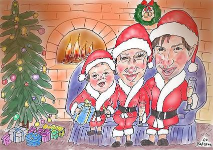 Christmas Caricature for Family 