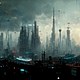 Sci-fi Futuristic City in the Style of Blade Runner