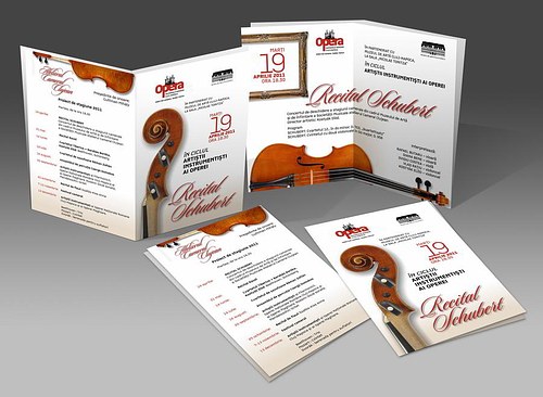 Folded brochure for a violin recital