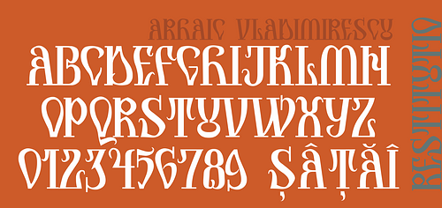 Font inspired by the Romanian historic style called Romanian Archaic 