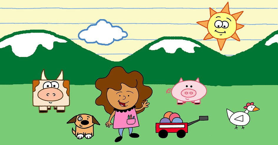 Dot and friends from "Dot's Doodles"