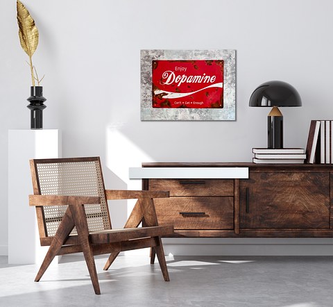 Dopamine - Antique steel advertising sign