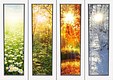 Windows depicting the seasons for a brochure