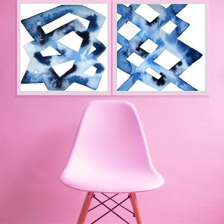 "Trellis" and "Chilled Framework" in a Pink Room
