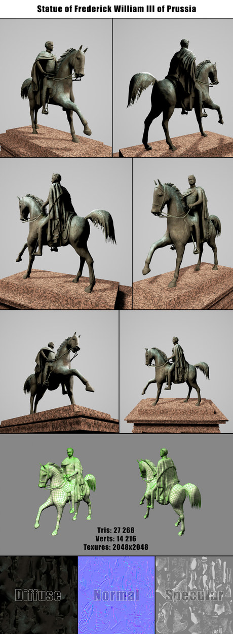 Low-poly model of Frederick William III of Prussia