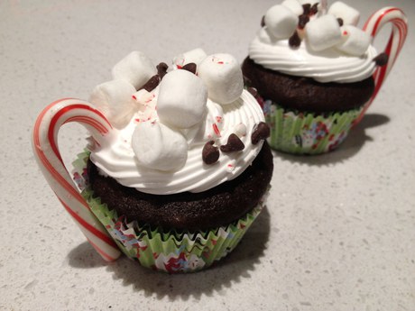 Hot cocoa cupcakes
