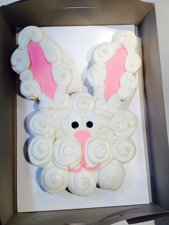 Easter bunny pull apart cupcake cake