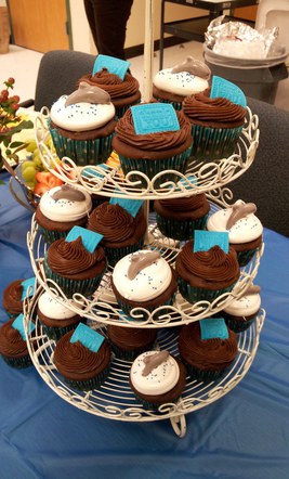 Appreciation cupcakes on display