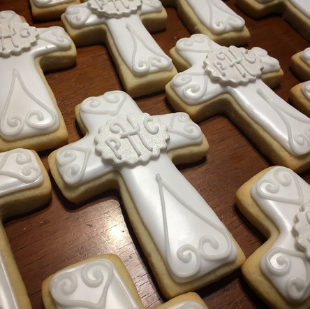 First Communion Monogrammed Crosses