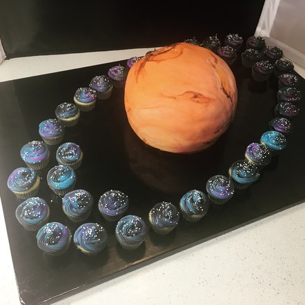 Galaxy cake and cupcakes 