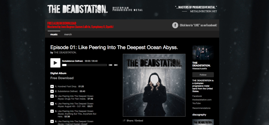 The Deadstation - Bandcamp.com Layout