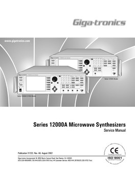 Giga-tronics: Series 12000A Microwave Synthesizers