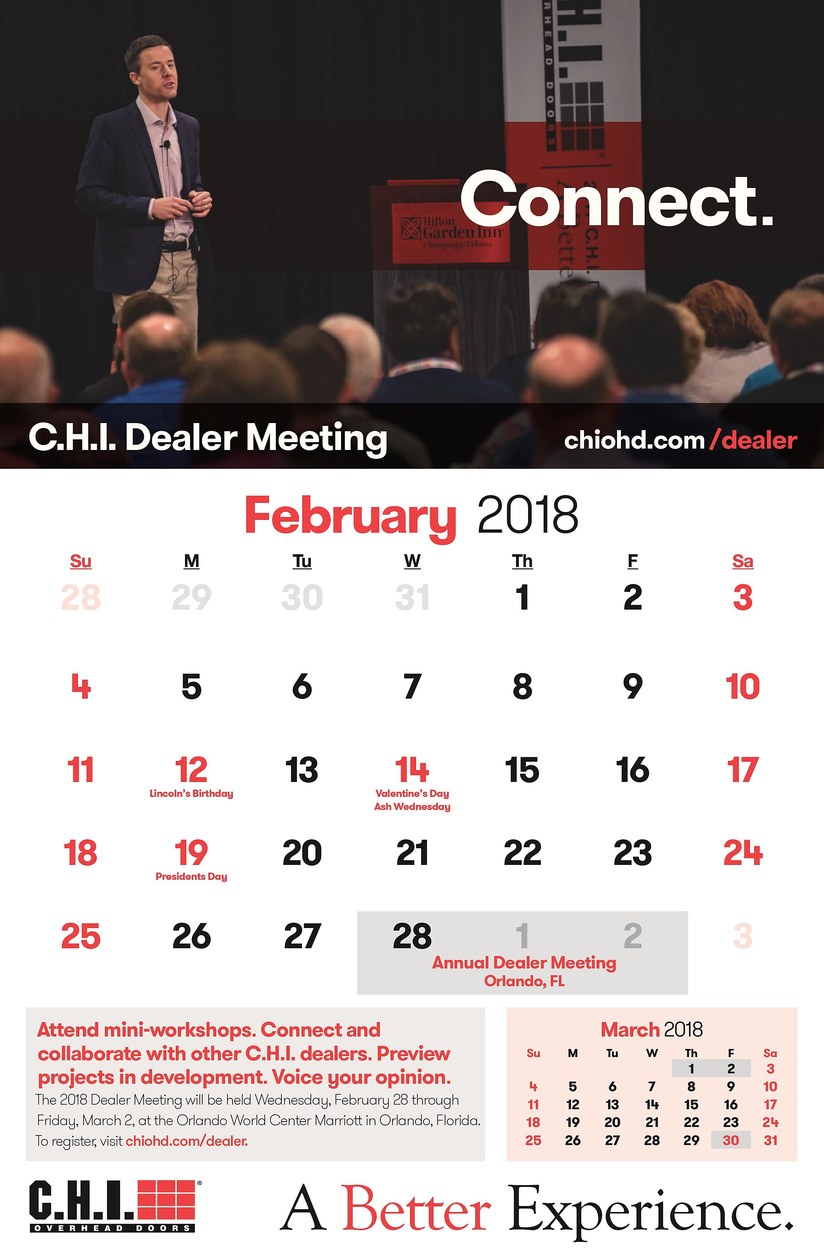 2018 C.H.I. Calendar