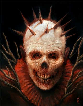 Red Death - 8x10 inches, oil on panel