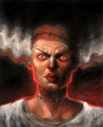 Bride of the Monster - 8x10 inches, oil on panel
