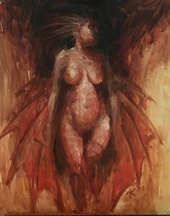 Harpy - 8x10 inches, oil on panel