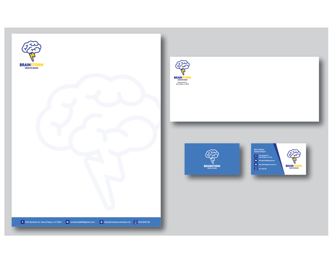 Brainstorm Creative Design Letterhead and Business Card Design